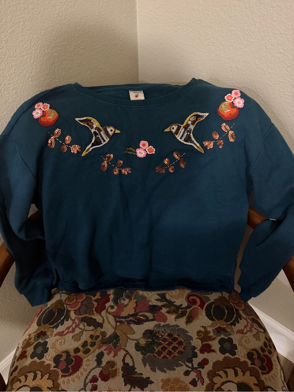 Disney by Lauren Conrad Snow White collection bird embroidered in teal